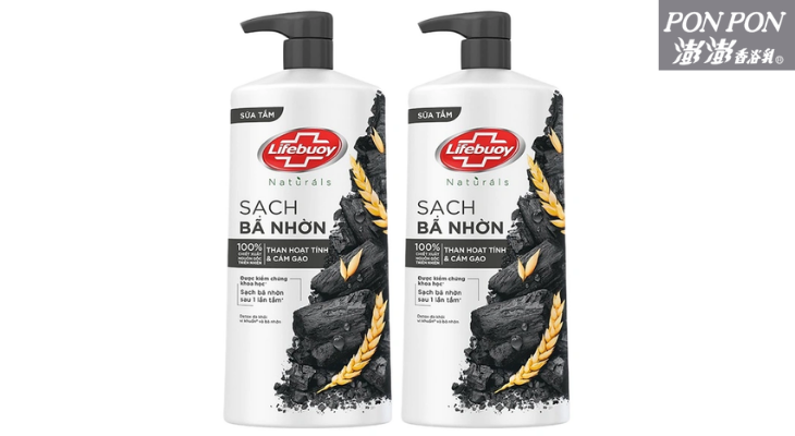 Sữa tắm bảo vệ da Lifebuoy than hoạt tính & cám gạo 