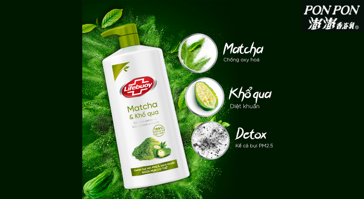 Sữa tắm bảo vệ làn da Lifebuoy Matcha & khổ qua 
